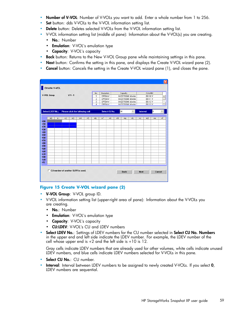 Create v-vol wizard pane (2), Figure 15 | HP StorageWorks XP Remote Web Console Software User Manual | Page 59 / 79