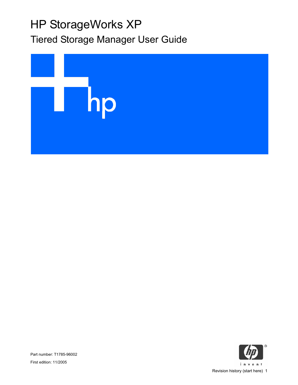 HP StorageWorks XP10000 Disk Array User Manual | 99 pages