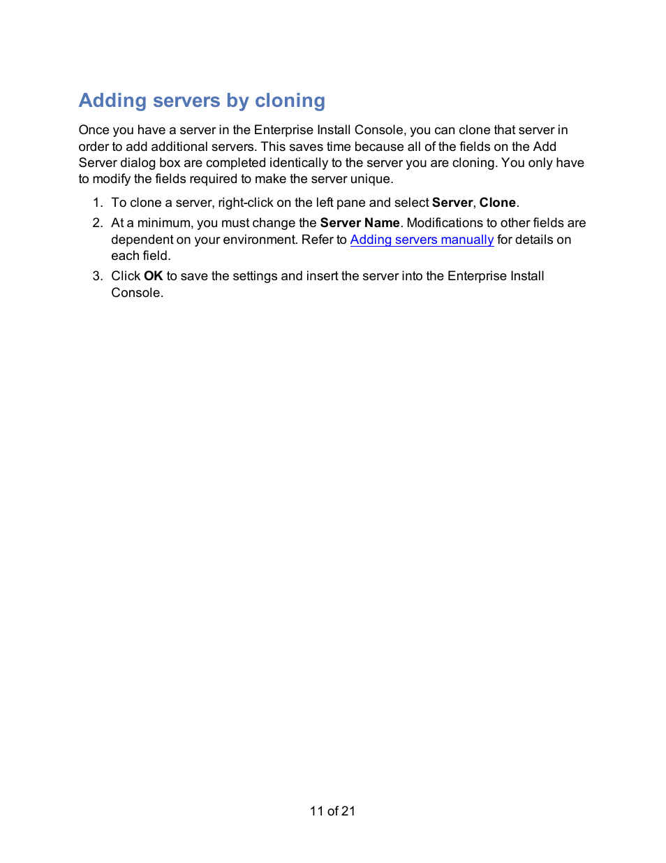 Adding servers by cloning, Make clones of servers | HP Storage Mirroring Software User Manual | Page 13 / 23