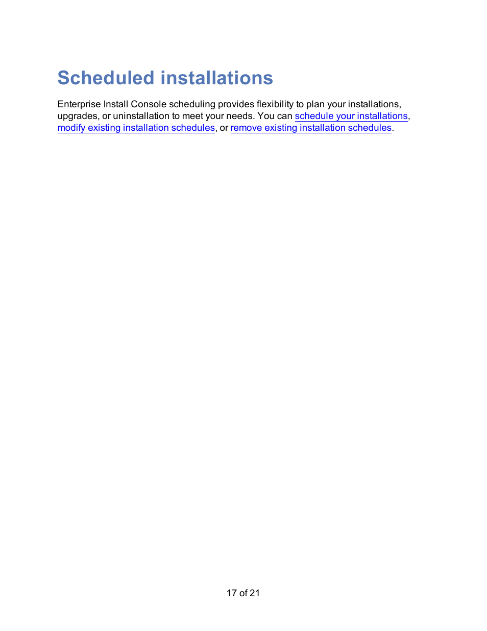 Scheduled installations | HP Storage Mirroring Software User Manual | Page 19 / 23