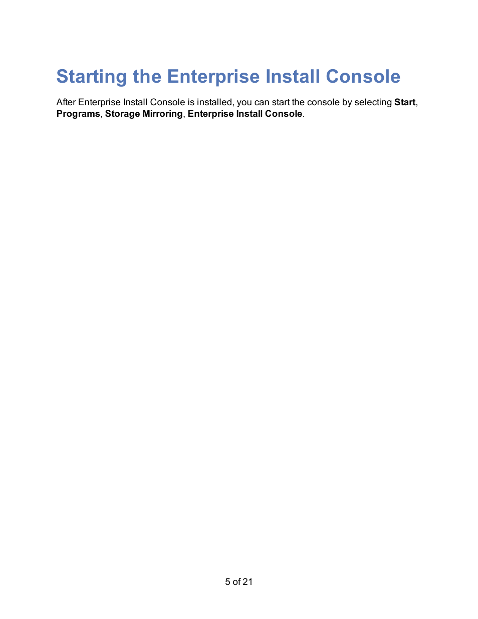 Starting the enterprise install console | HP Storage Mirroring Software User Manual | Page 7 / 23