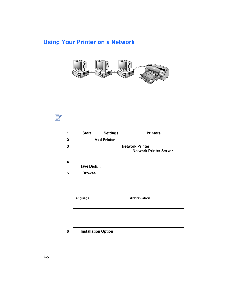 Using your printer on a network, Using your printer on a network -5 | HP Deskjet 1180c Printer User Manual | Page 11 / 46