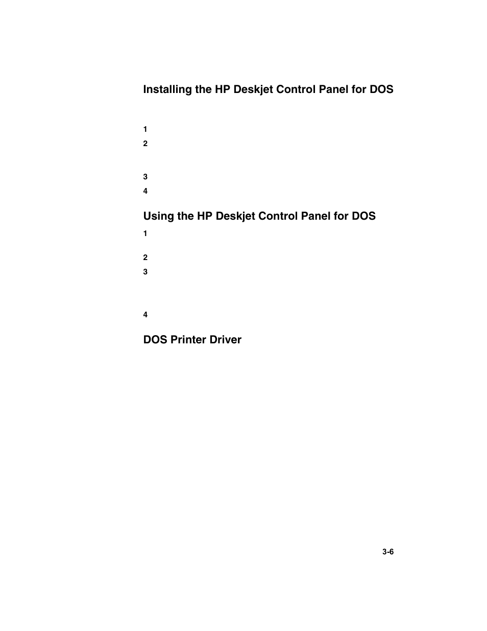 Installing the hp deskjet control panel for dos, Using the hp deskjet control panel for dos, Dos printer driver | HP Deskjet 1180c Printer User Manual | Page 18 / 46