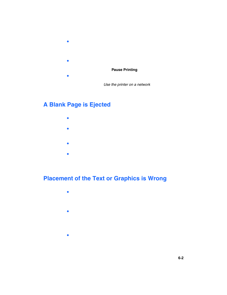 Placement of the text or graphics is wrong, A blank page is ejected | HP Deskjet 1180c Printer User Manual | Page 24 / 46