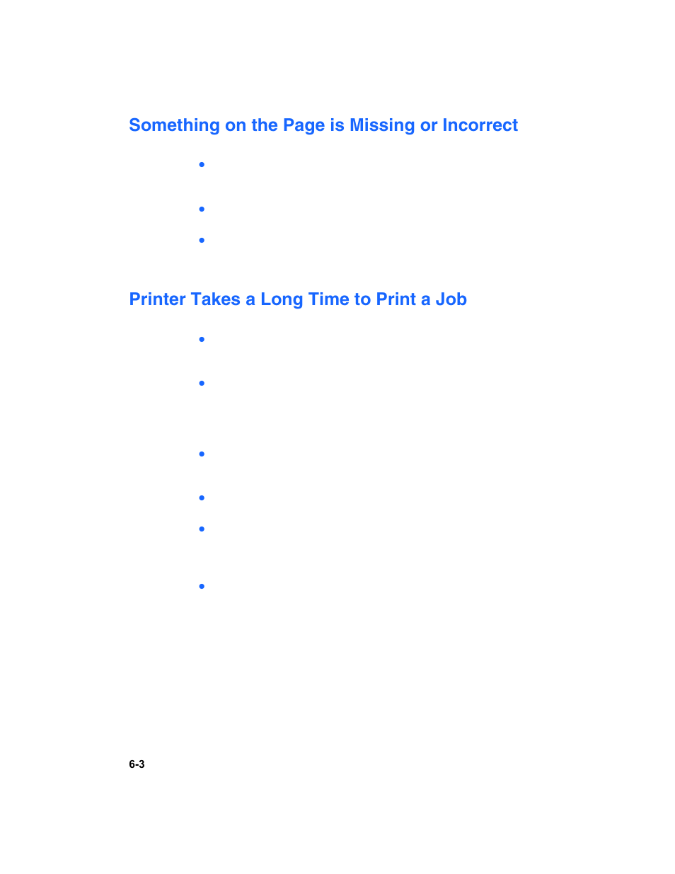 Printer takes a long time to print a job, Something on the page is missing or incorrect | HP Deskjet 1180c Printer User Manual | Page 25 / 46