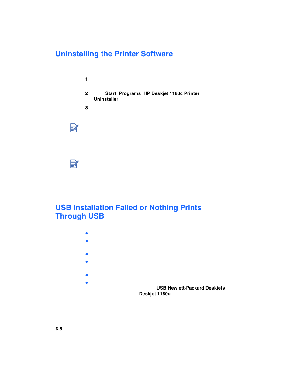 Uninstalling the printer software | HP Deskjet 1180c Printer User Manual | Page 27 / 46