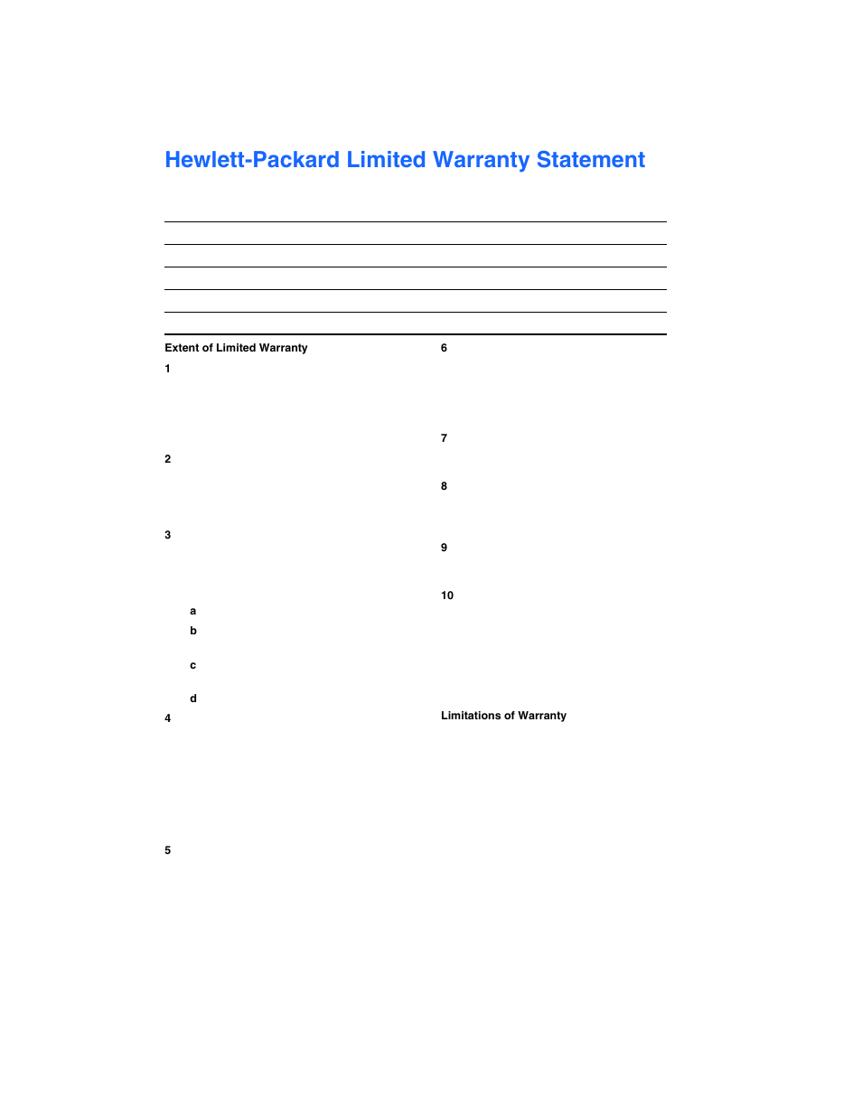 Hewlett-packard limited warranty statement | HP Deskjet 1180c Printer User Manual | Page 42 / 46