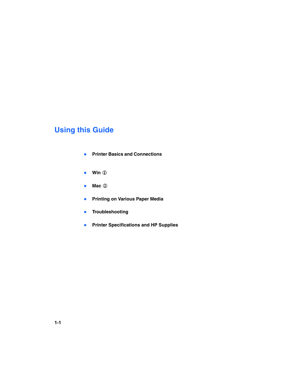 Welcome, Using this guide, Using this guide -1 | HP Deskjet 1180c Printer User Manual | Page 5 / 46