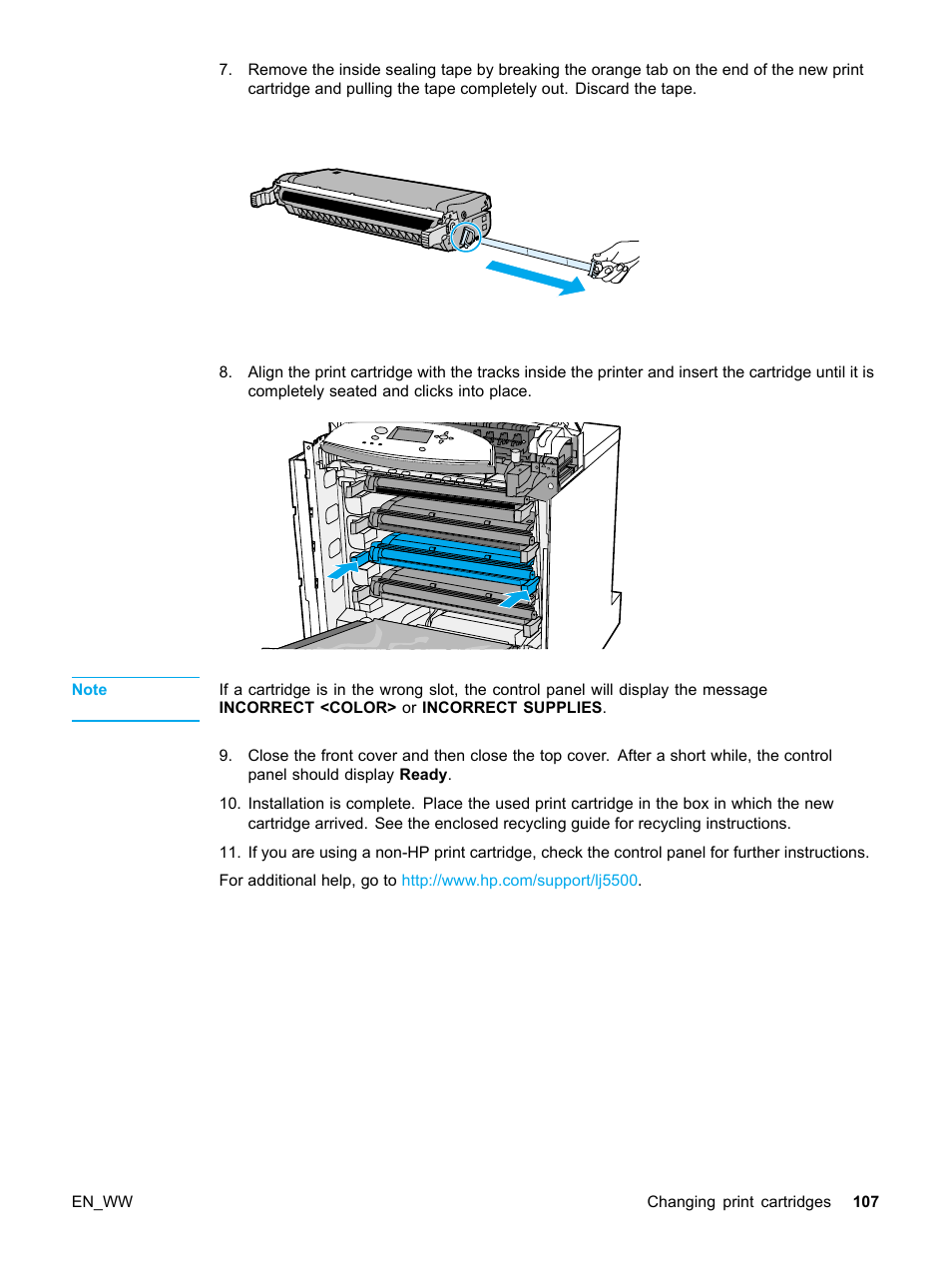 HP Color LaserJet 5500 Printer series User Manual | Page 117 / 224