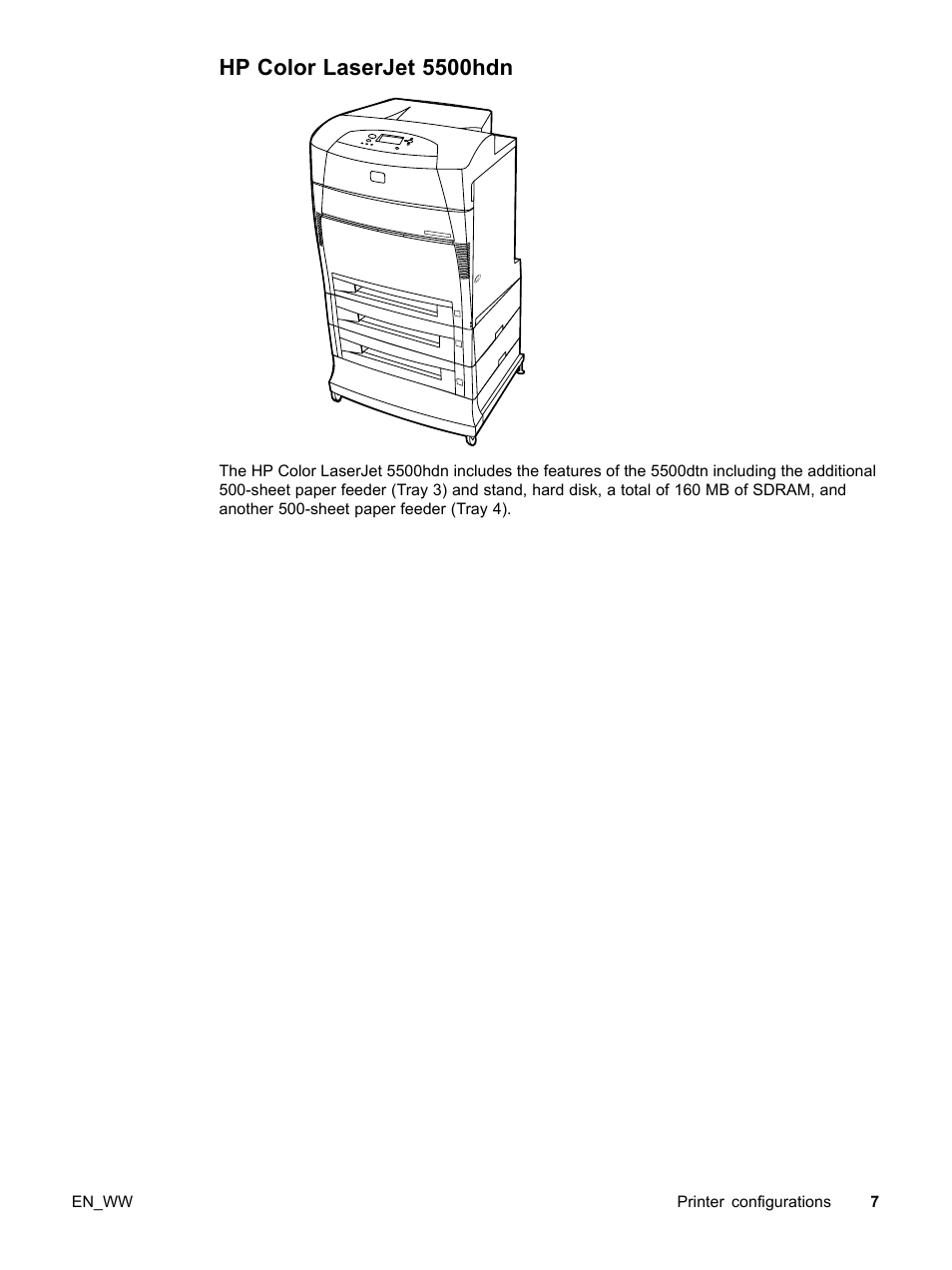 Hp color laserjet 5500hdn | HP Color LaserJet 5500 Printer series User Manual | Page 17 / 224