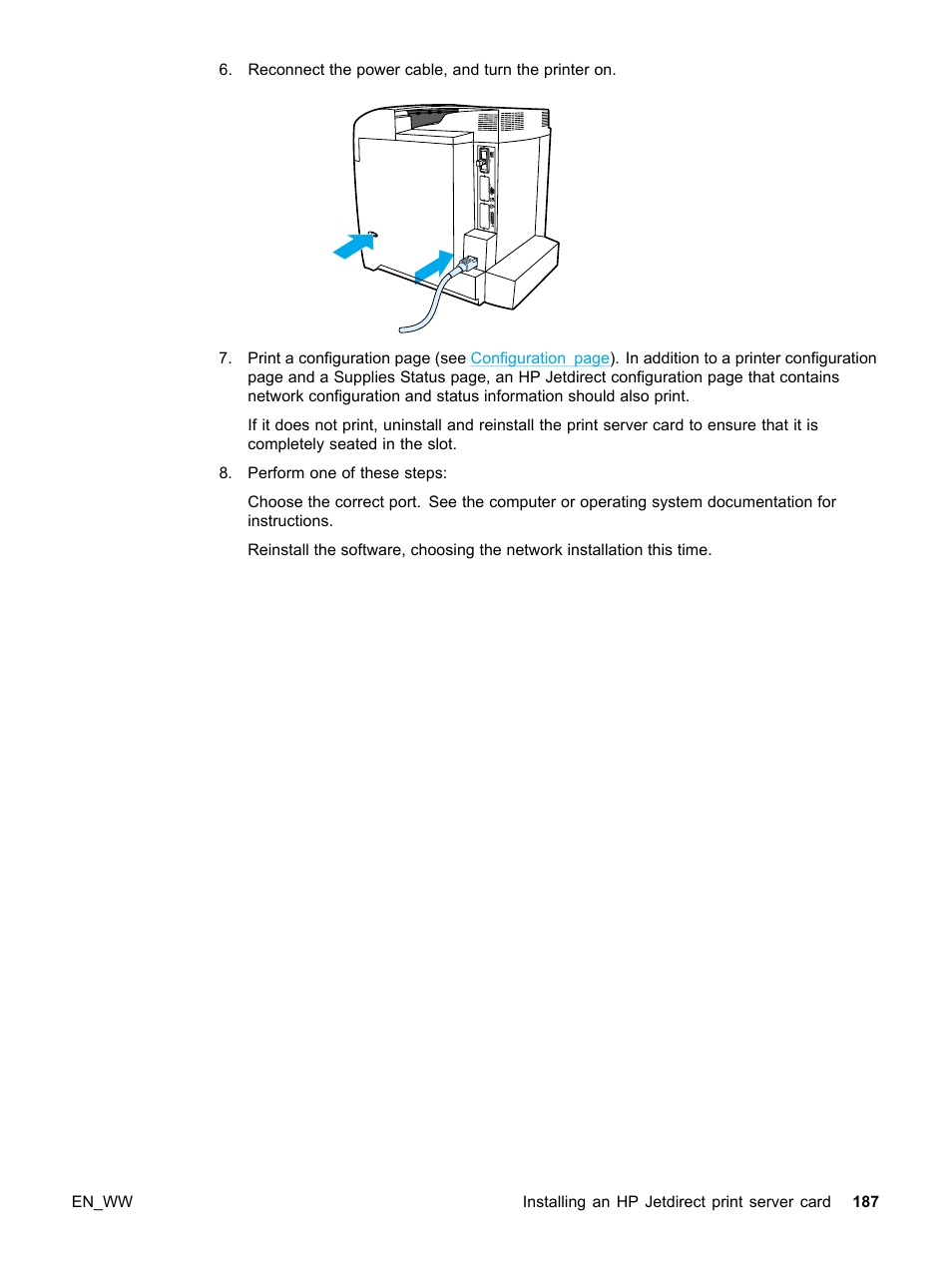 HP Color LaserJet 5500 Printer series User Manual | Page 197 / 224