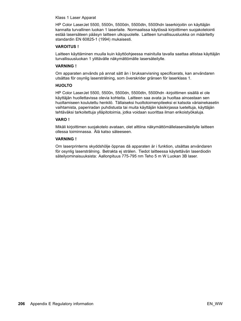 HP Color LaserJet 5500 Printer series User Manual | Page 216 / 224