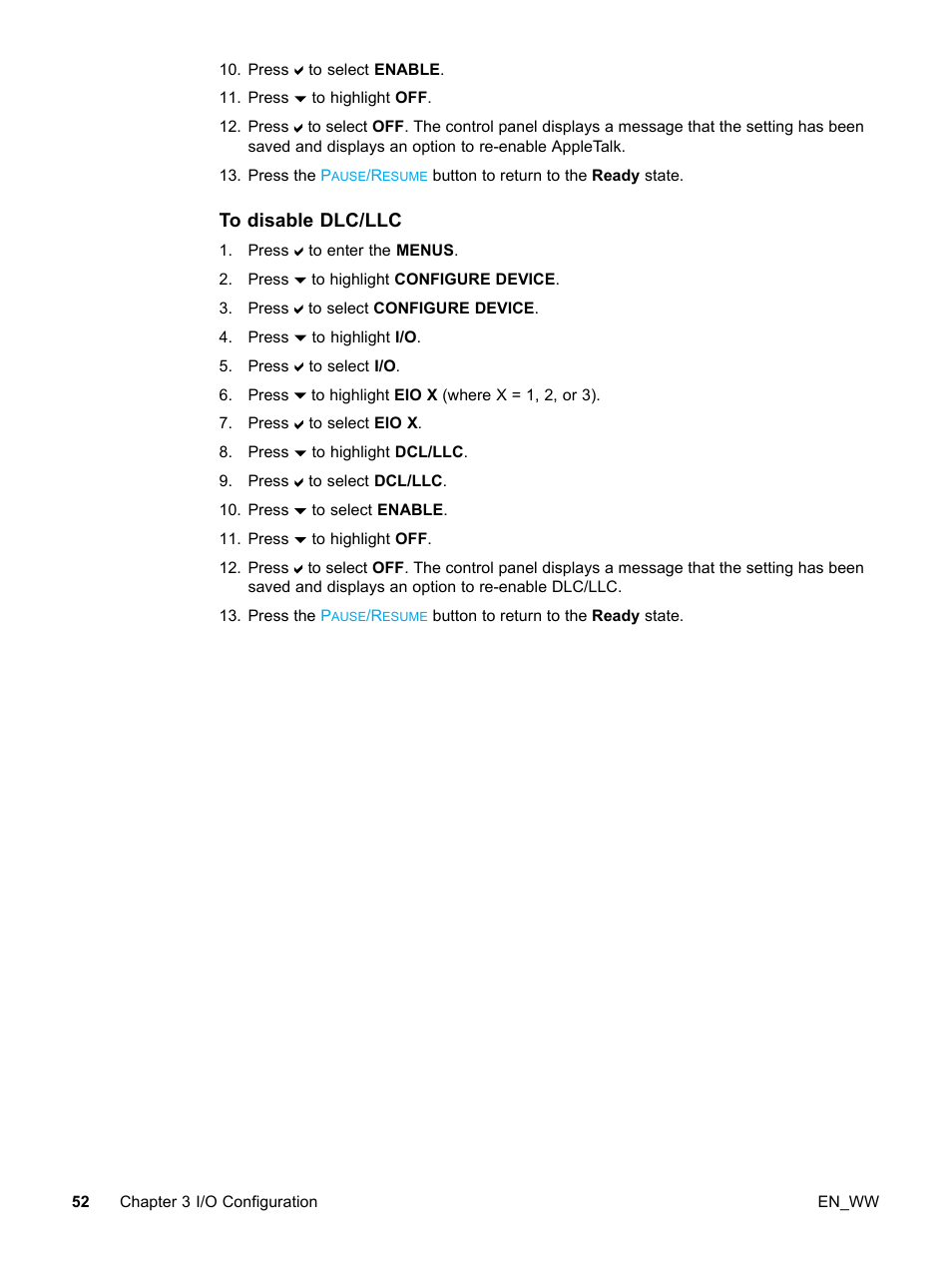 To disable dlc/llc | HP Color LaserJet 5500 Printer series User Manual | Page 62 / 224