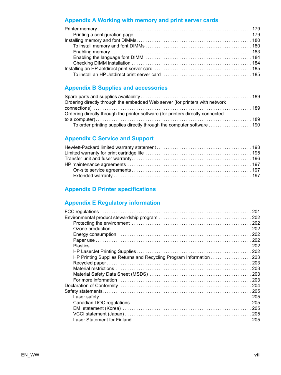 HP Color LaserJet 5500 Printer series User Manual | Page 9 / 224