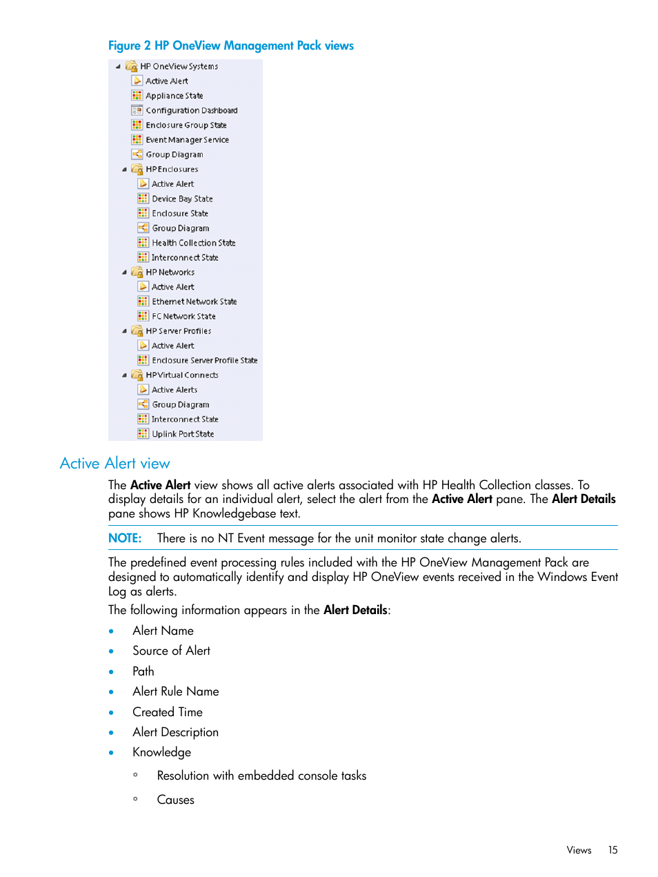 Active alert view | HP OneView for Microsoft System Center User Manual | Page 15 / 66