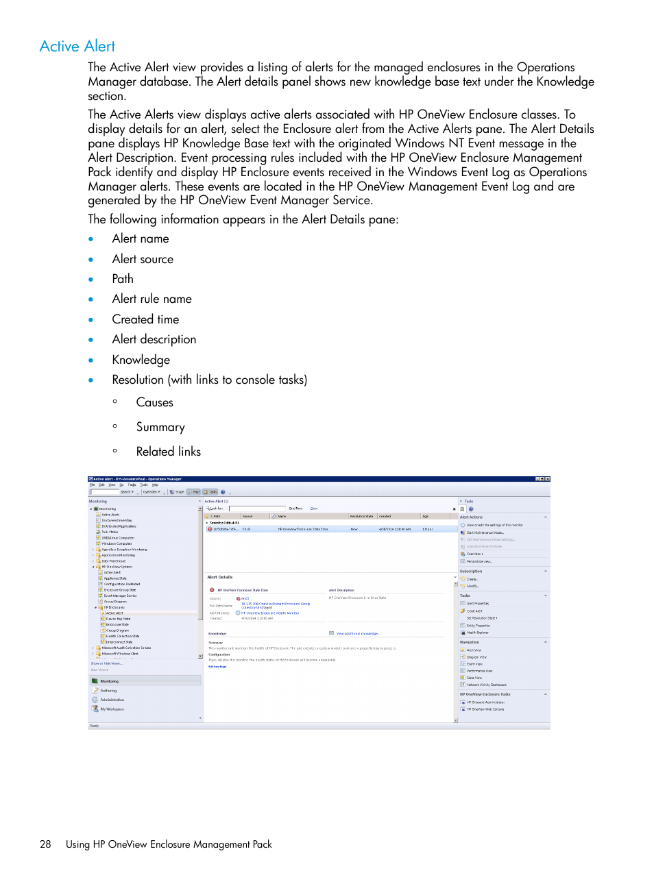 Active alert | HP OneView for Microsoft System Center User Manual | Page 28 / 66