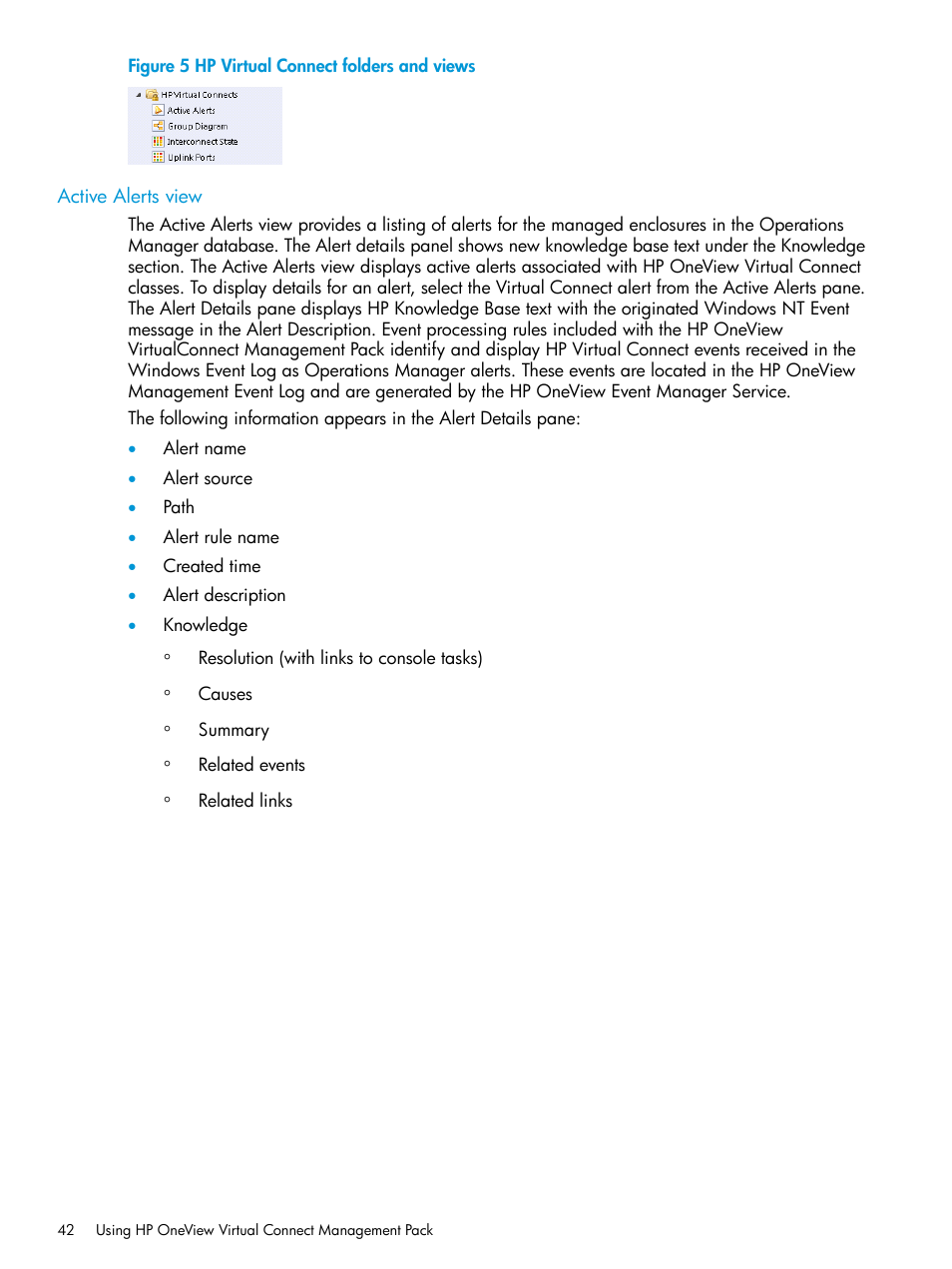 Active alerts view | HP OneView for Microsoft System Center User Manual | Page 42 / 66