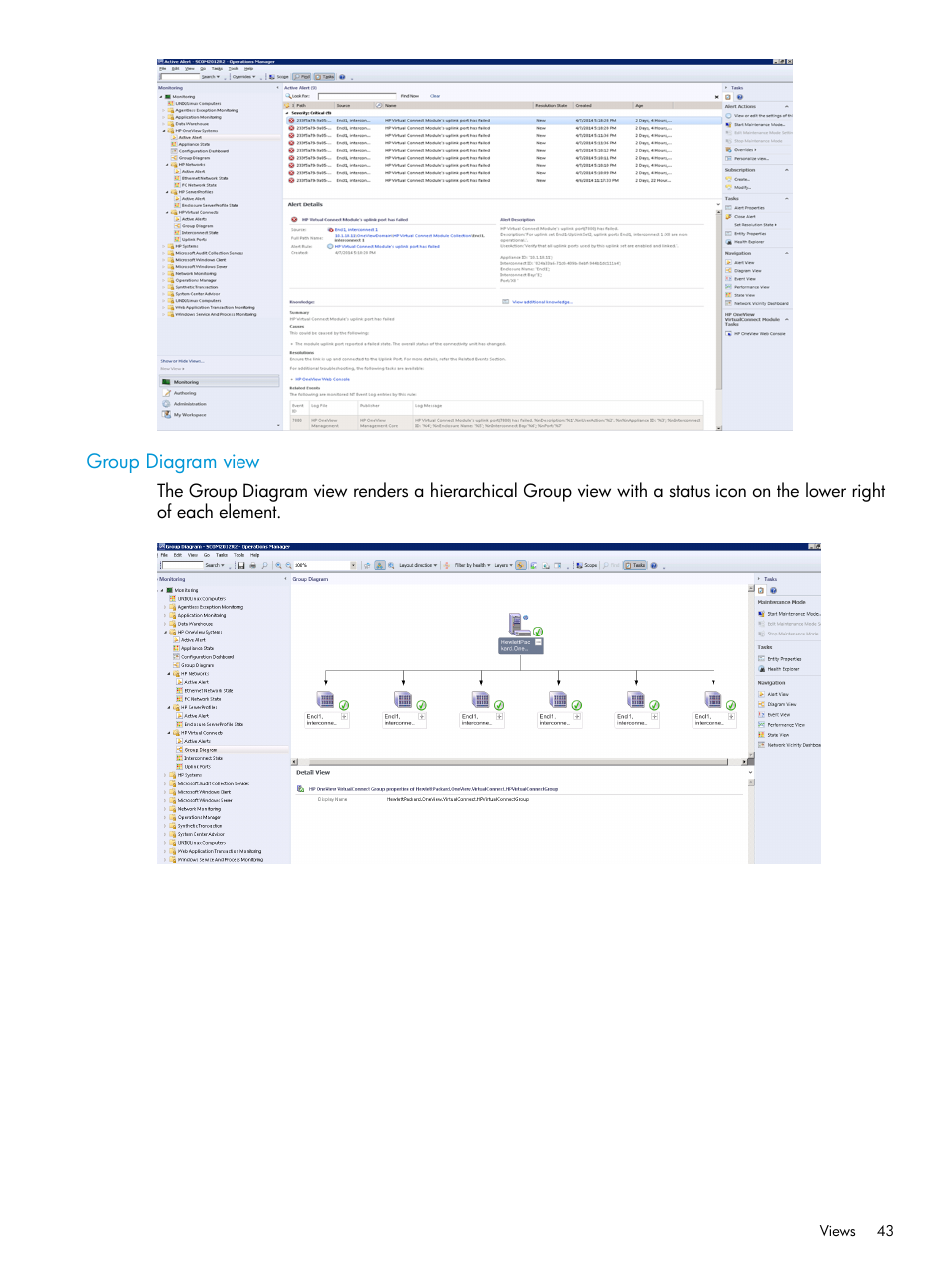 Group diagram view | HP OneView for Microsoft System Center User Manual | Page 43 / 66