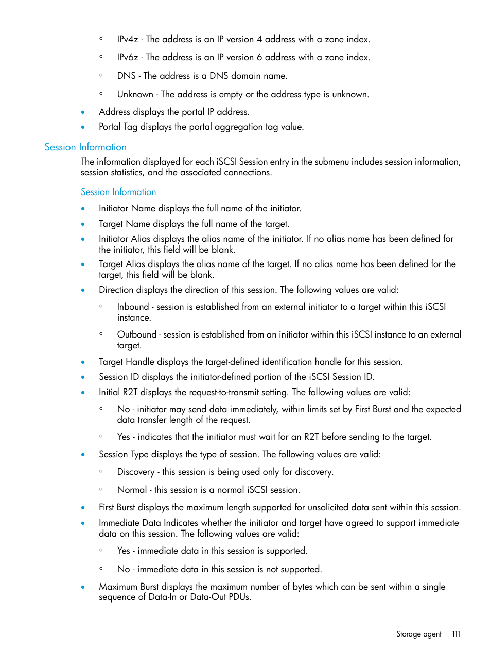 Session information | HP Insight Management Agents User Manual | Page 111 / 175