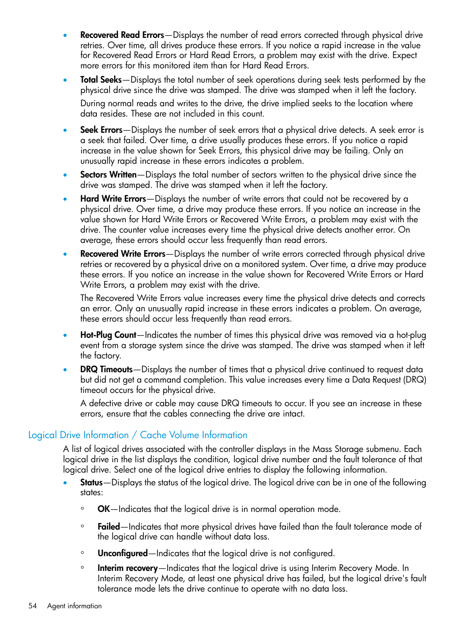 HP Insight Management Agents User Manual | Page 54 / 175