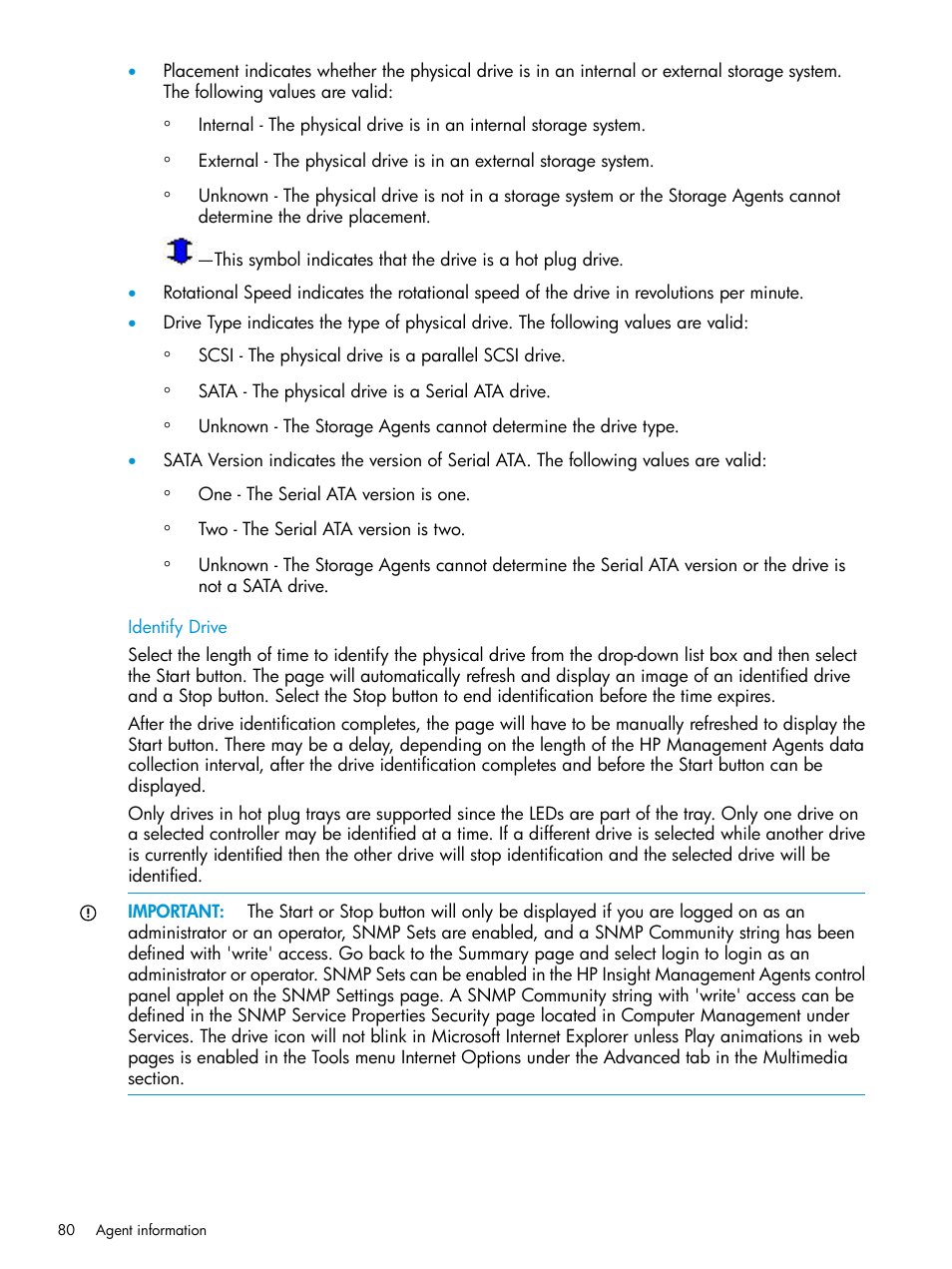 Identify drive | HP Insight Management Agents User Manual | Page 80 / 175