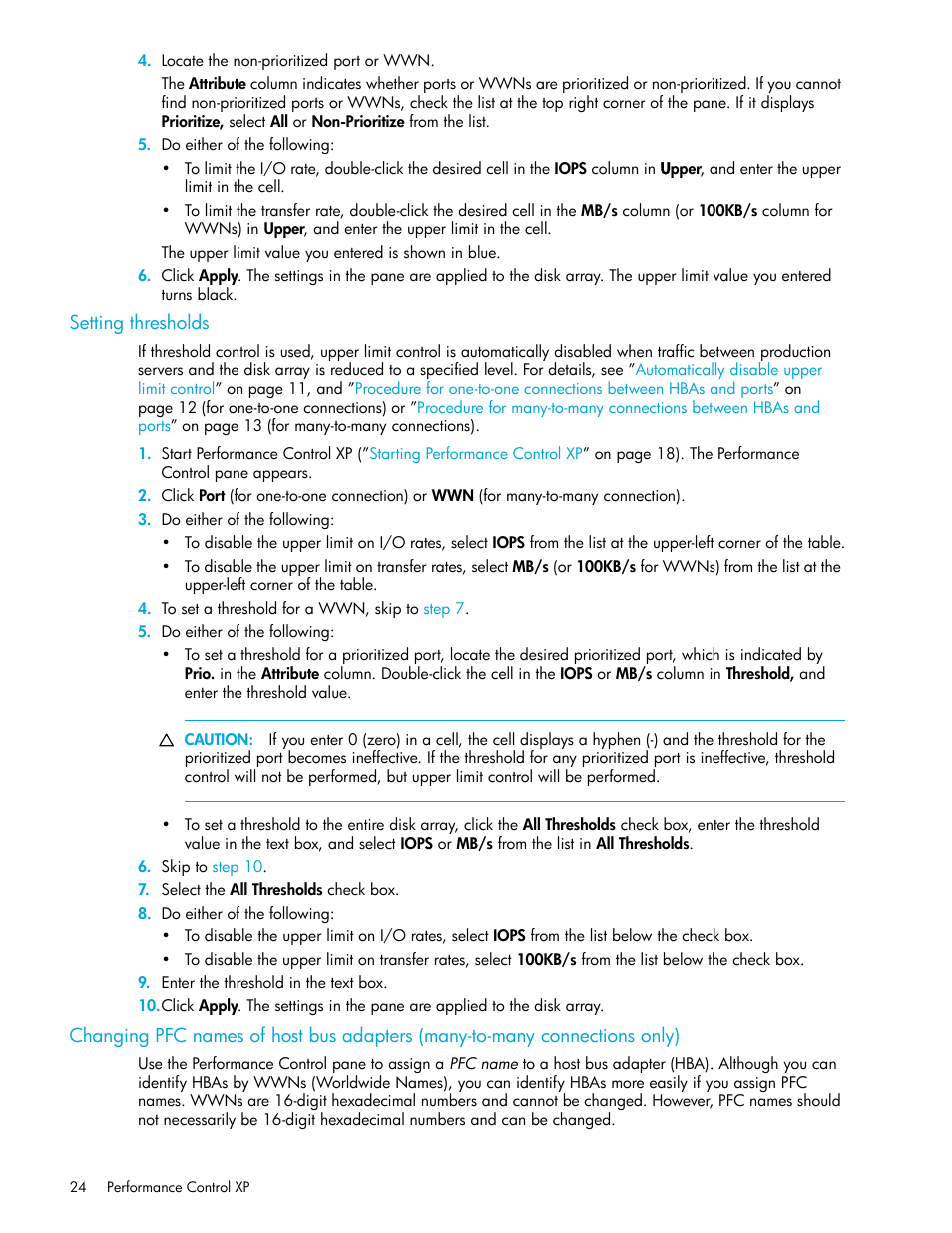 Setting thresholds | HP StorageWorks XP Remote Web Console Software User Manual | Page 24 / 90