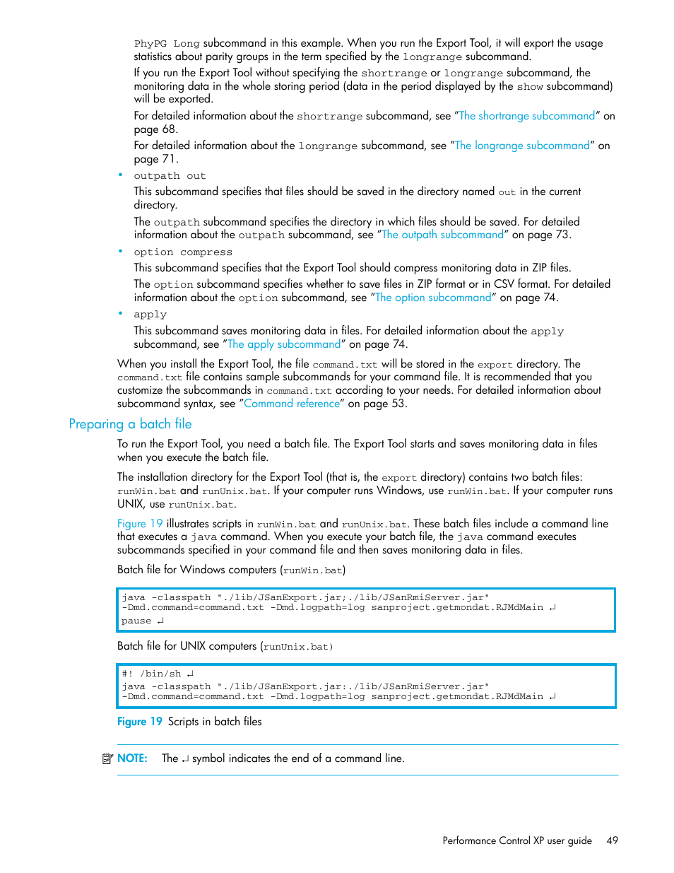 Preparing a batch file, Figure 19 scripts in batch files, 19 scripts in batch files | HP StorageWorks XP Remote Web Console Software User Manual | Page 49 / 90