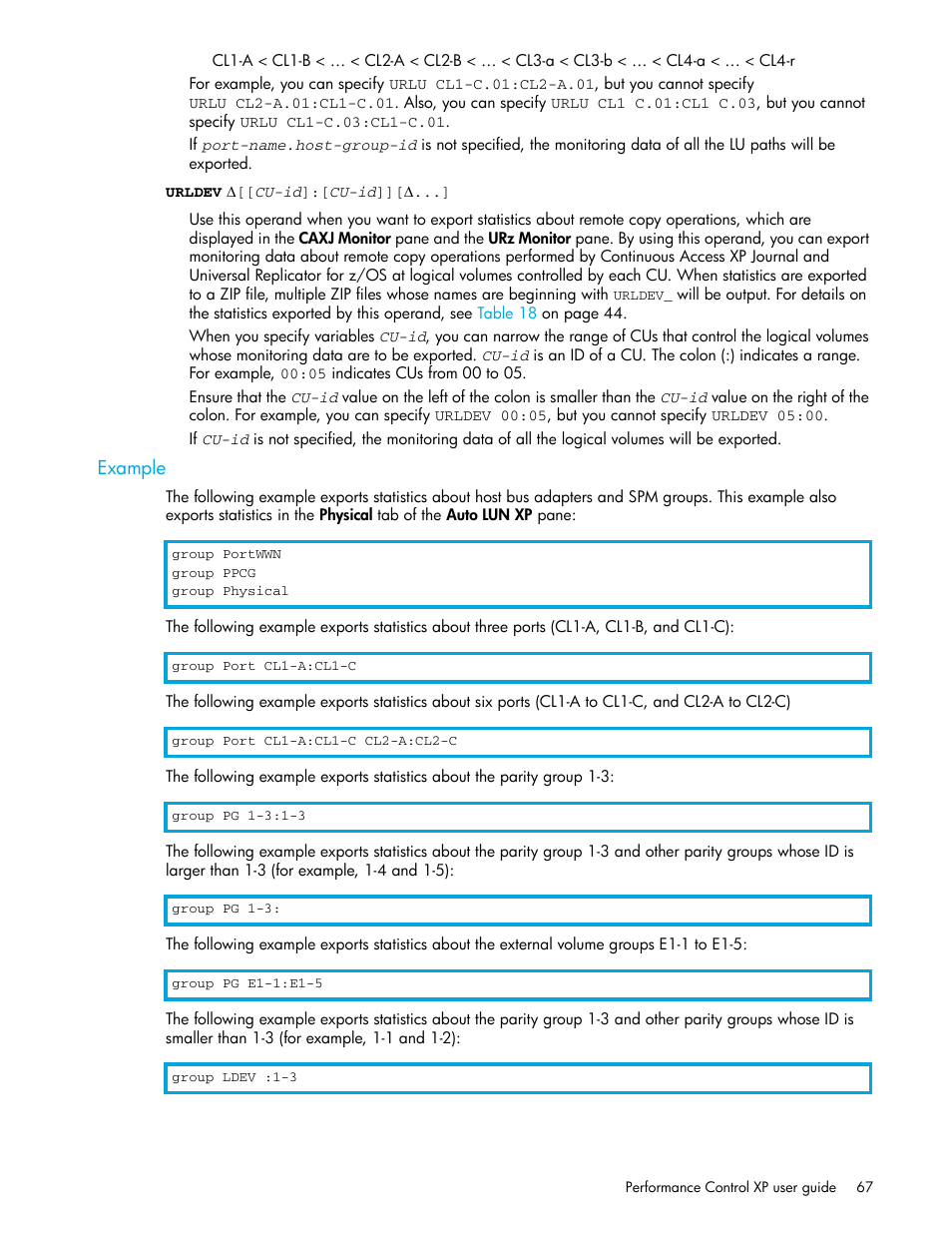 Example | HP StorageWorks XP Remote Web Console Software User Manual | Page 67 / 90
