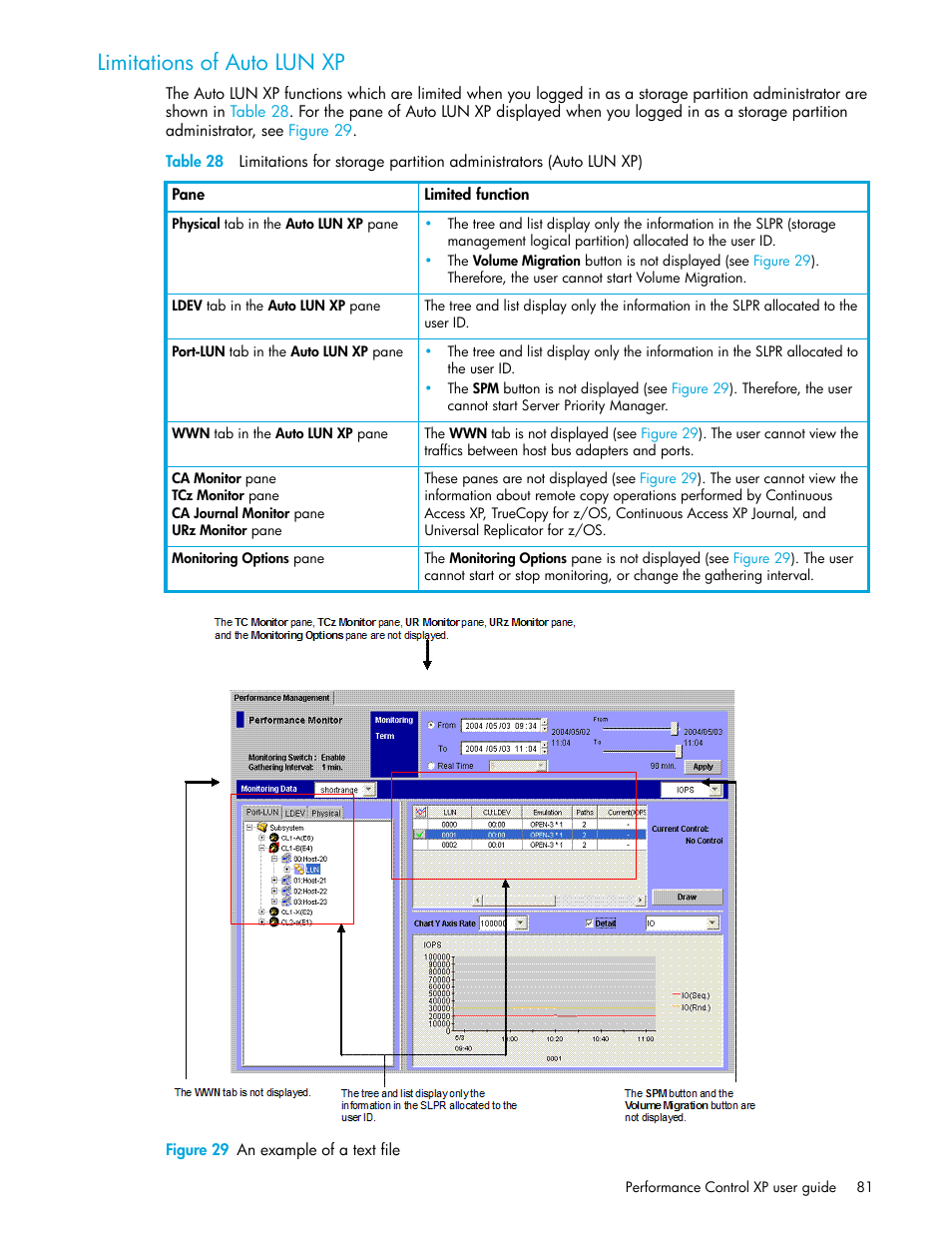 Limitations of auto lun xp, Figure 29 an example of a text file, 29 an example of a text file | HP StorageWorks XP Remote Web Console Software User Manual | Page 81 / 90