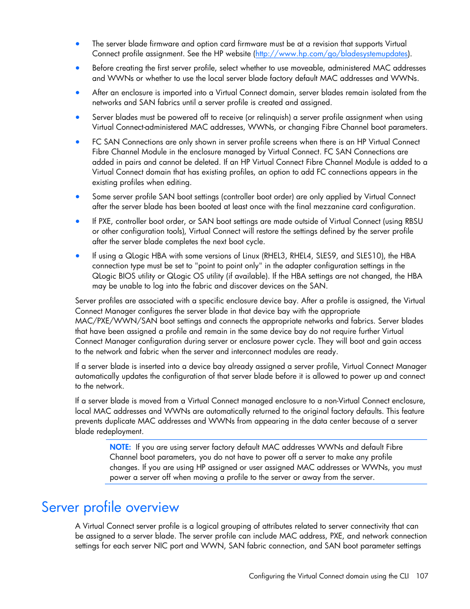 Server profile overview | HP Integrity BL870c i2 Server-Blade User Manual | Page 107 / 117