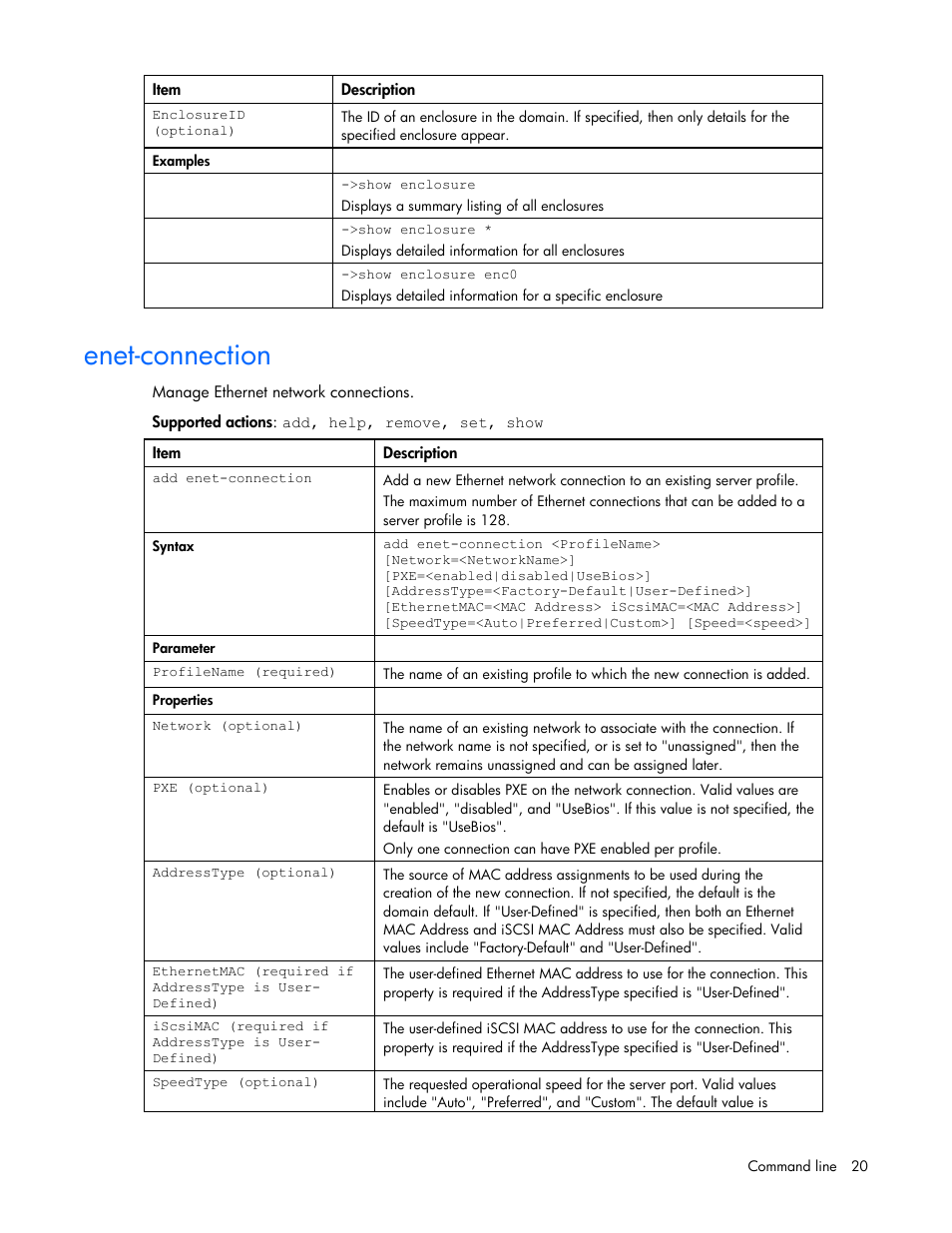 Enet-connection | HP Integrity BL870c i2 Server-Blade User Manual | Page 20 / 117