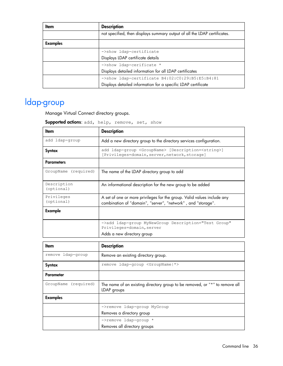 Ldap-group | HP Integrity BL870c i2 Server-Blade User Manual | Page 36 / 117