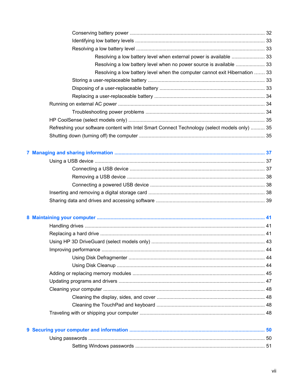 HP Pavilion g6-2226nr Notebook PC User Manual | Page 7 / 75