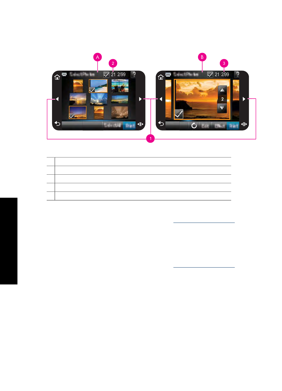 Thumbnail view and 1-up view | HP Photosmart A646 Compact Photo Printer User Manual | Page 16 / 96