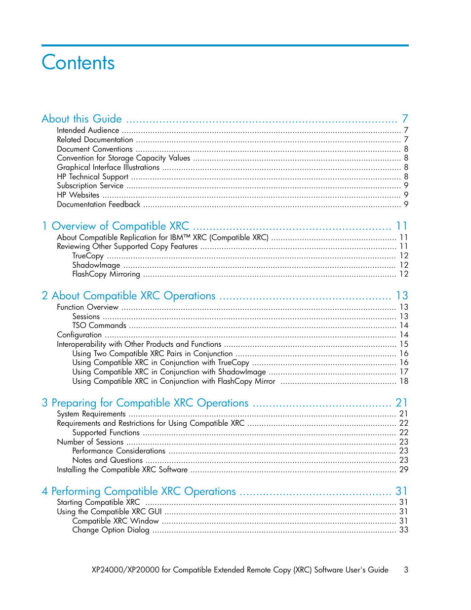 HP XP for Compatible Extended Remote Copy Software Licenses User Manual | Page 3 / 48