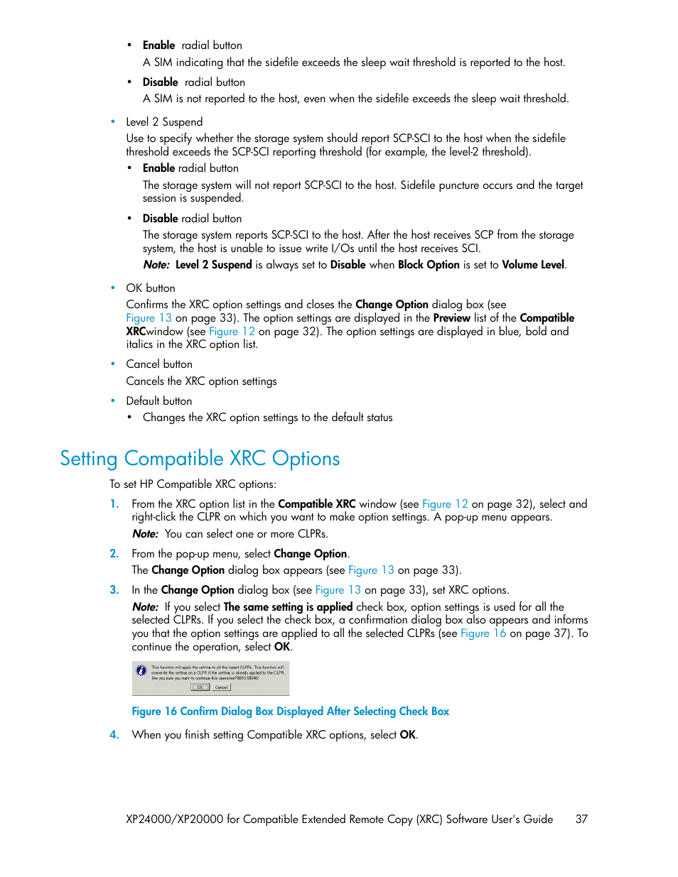 Setting compatible xrc options | HP XP for Compatible Extended Remote Copy Software Licenses User Manual | Page 37 / 48