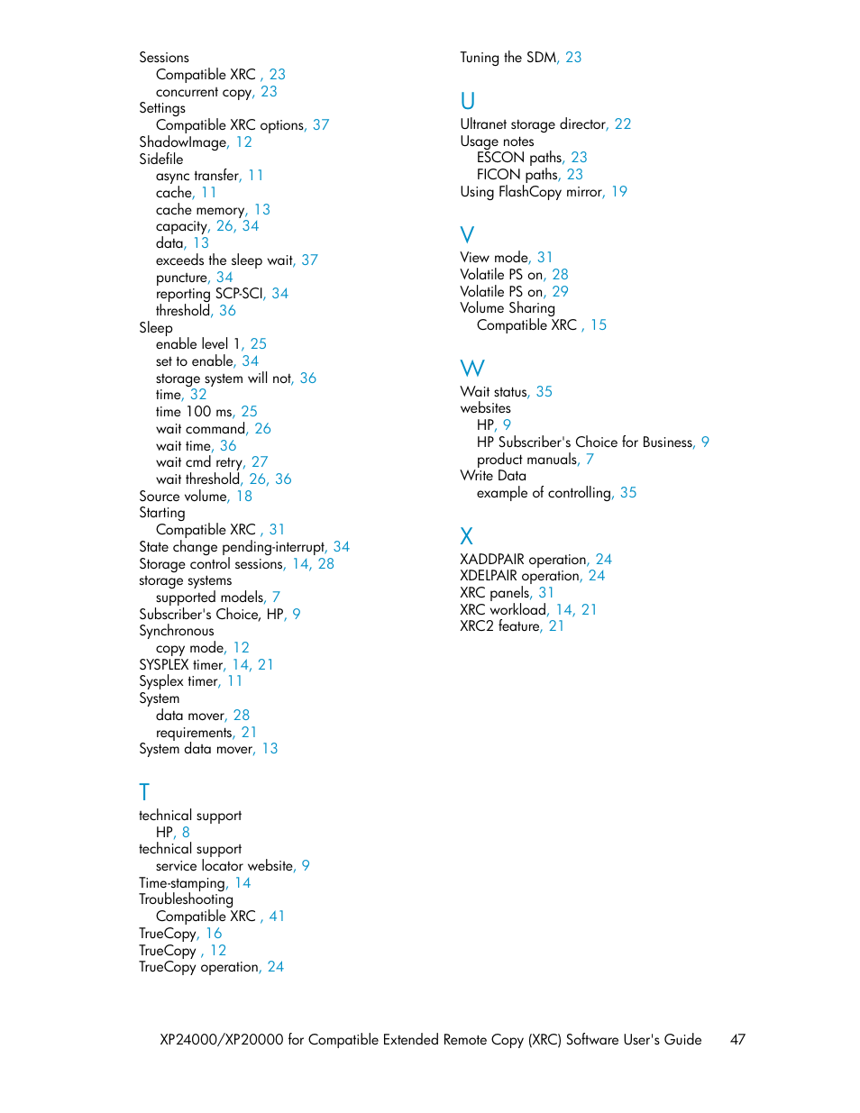 HP XP for Compatible Extended Remote Copy Software Licenses User Manual | Page 47 / 48