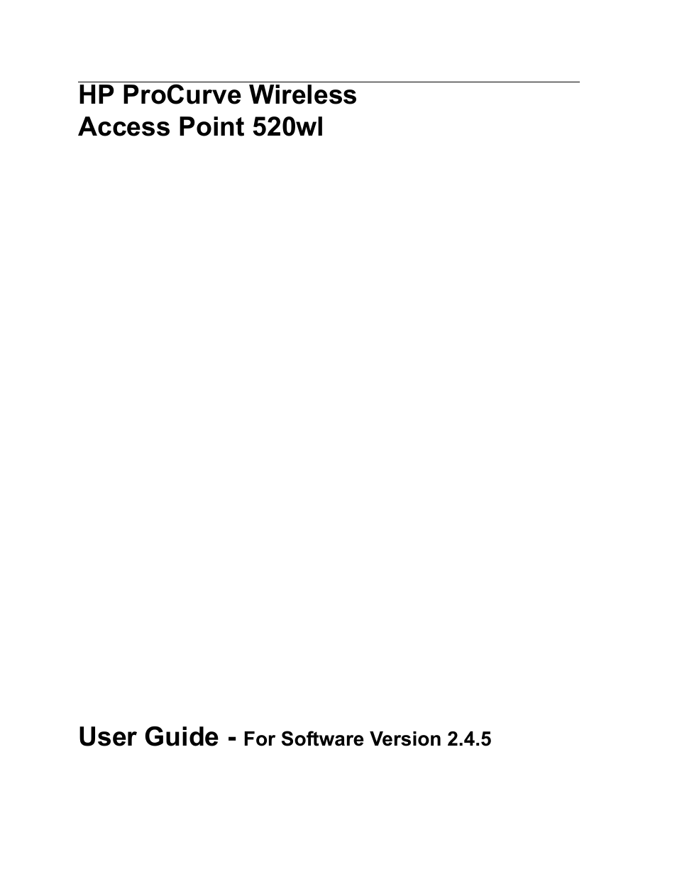 HP ProCurve 520wl Wireless Access Point User Manual | 191 pages