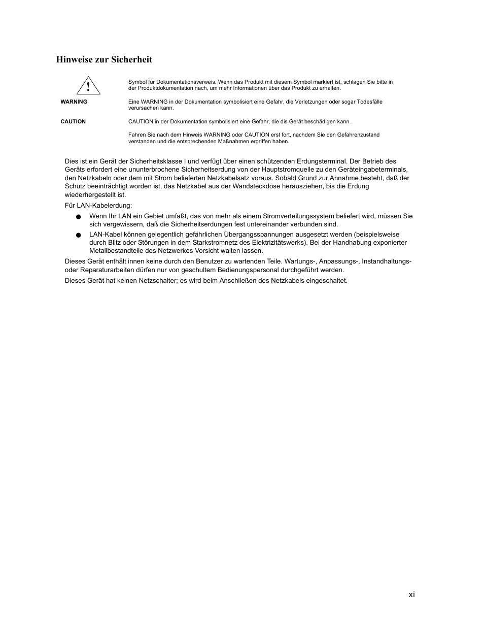 Hinweise zur sicherheit | HP ProCurve 520wl Wireless Access Point User Manual | Page 11 / 191