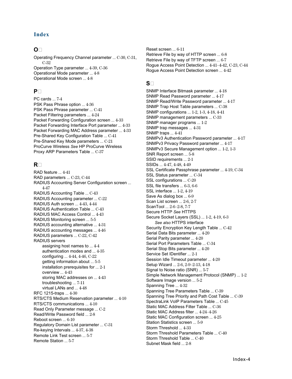 HP ProCurve 520wl Wireless Access Point User Manual | Page 185 / 191