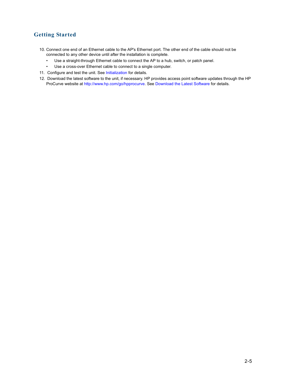 Getting started | HP ProCurve 520wl Wireless Access Point User Manual | Page 31 / 191
