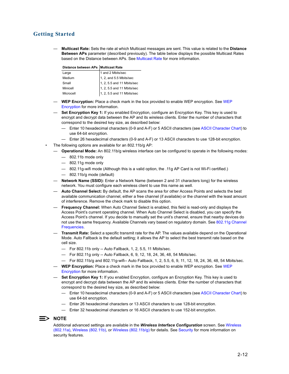Getting started | HP ProCurve 520wl Wireless Access Point User Manual | Page 38 / 191
