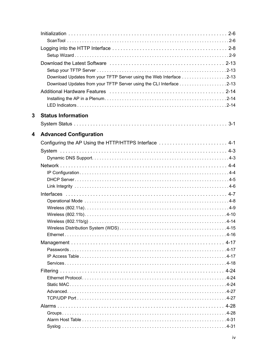 HP ProCurve 520wl Wireless Access Point User Manual | Page 4 / 191