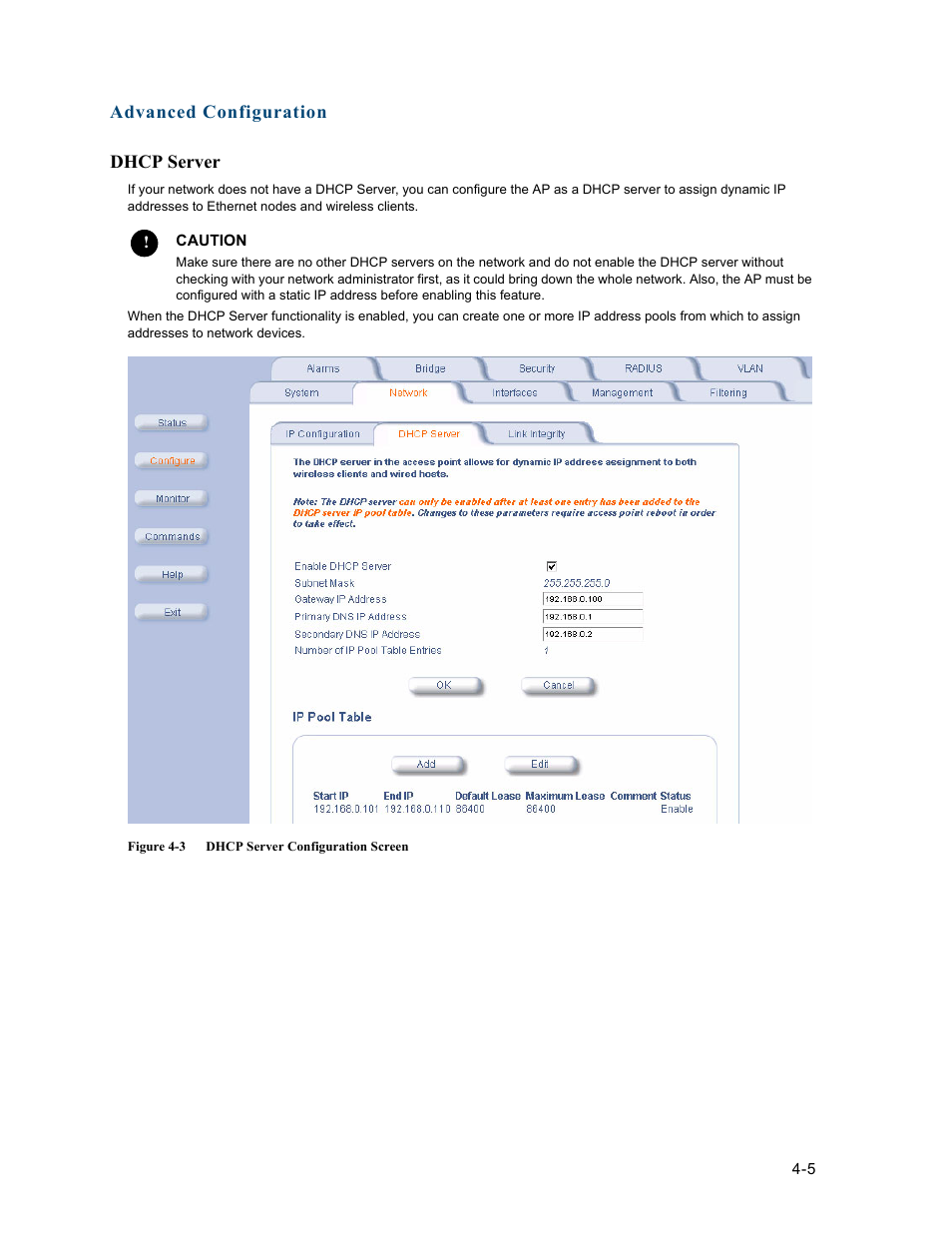 Dhcp server, Dhcp server -5 | HP ProCurve 520wl Wireless Access Point User Manual | Page 47 / 191