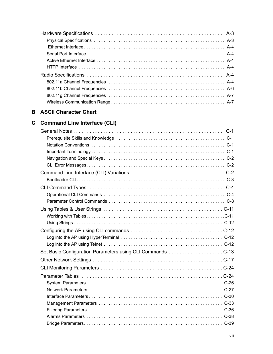 HP ProCurve 520wl Wireless Access Point User Manual | Page 7 / 191