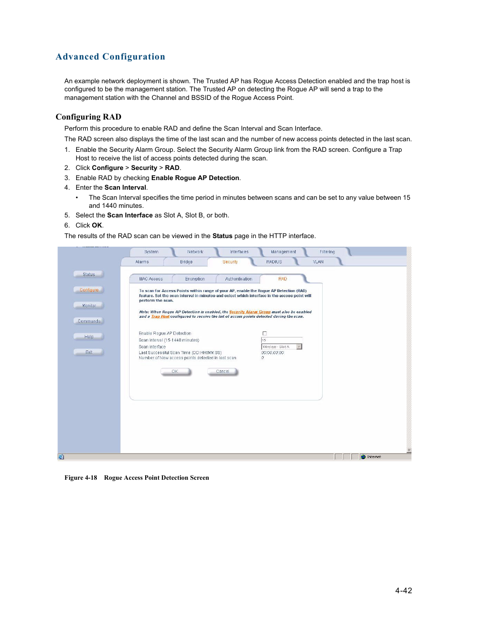 Advanced configuration | HP ProCurve 520wl Wireless Access Point User Manual | Page 84 / 191