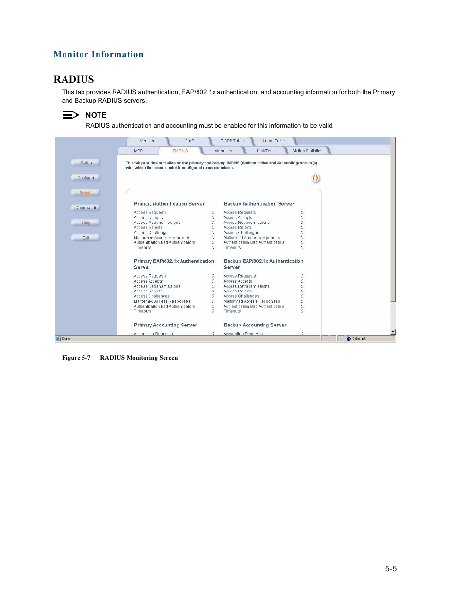 Radius, Radius -5 | HP ProCurve 520wl Wireless Access Point User Manual | Page 98 / 191