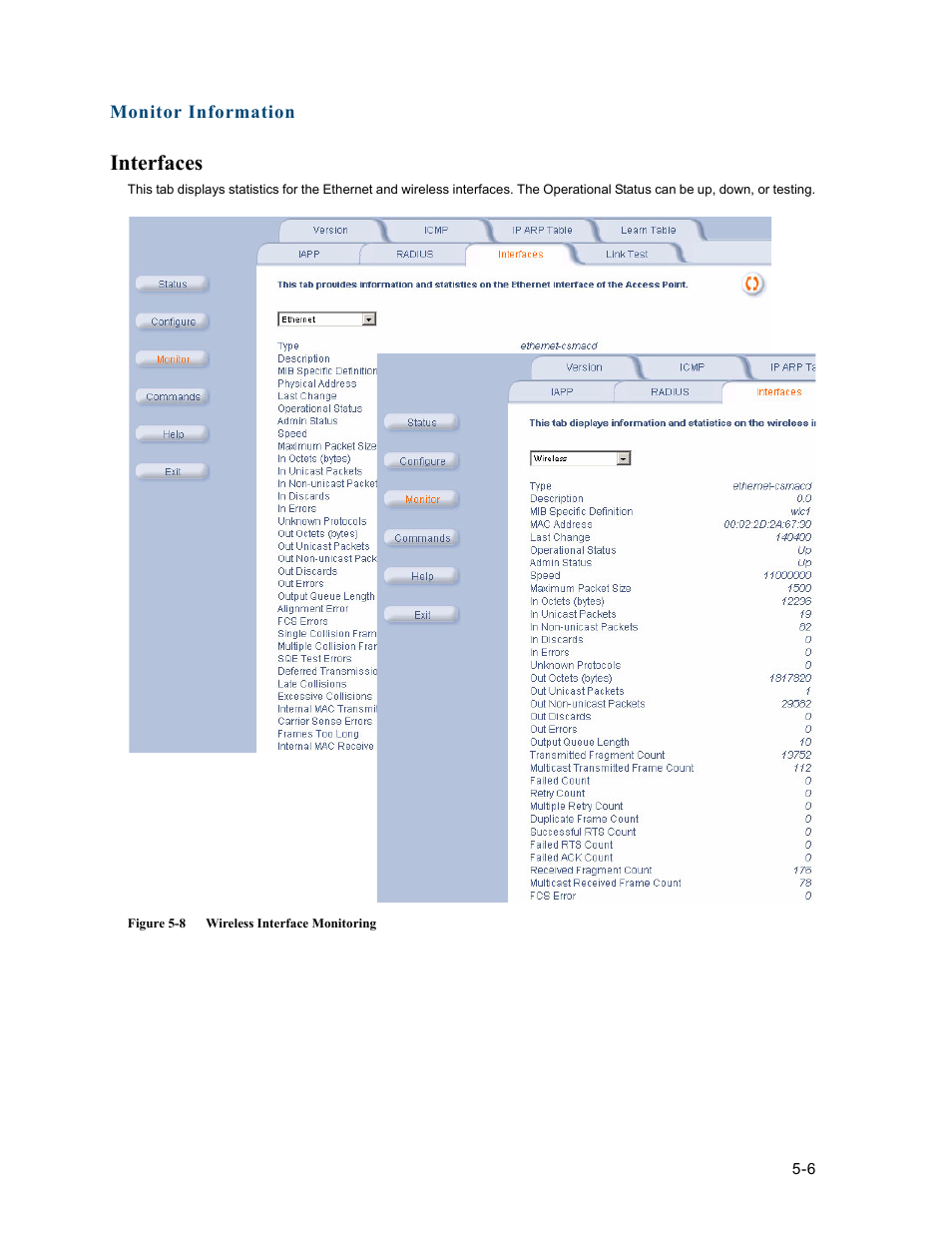 Interfaces, Interfaces -6 | HP ProCurve 520wl Wireless Access Point User Manual | Page 99 / 191