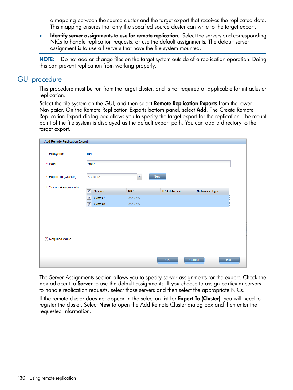 Gui procedure | HP StoreAll Storage User Manual | Page 130 / 254