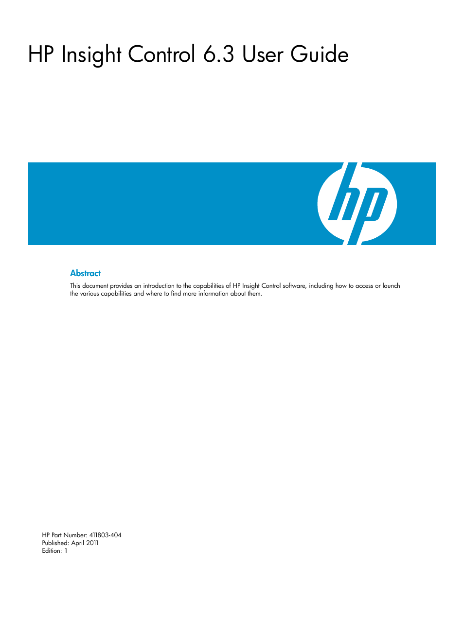 HP Insight Control User Manual | 37 pages